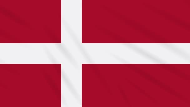 Danimarca bandiera sventolando sfondo panno, ciclo — Video Stock