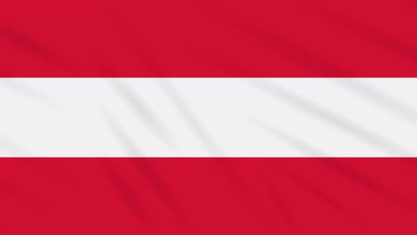 Austria bandera ondeando fondo de tela, bucle — Vídeos de Stock