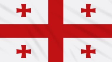Gürcistan bayrağı sallayarak bez arka plan, döngü