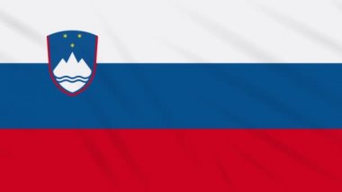 Slovenya bayrağı sallayarak bez arka plan, döngü