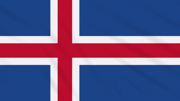 Ισλανδία σημαία κυματιστό φόντο πανί, βρόχος — Αρχείο Βίντεο