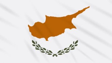 Kıbrıs Cumhuriyeti bayrağı arka plan sallayarak, döngü