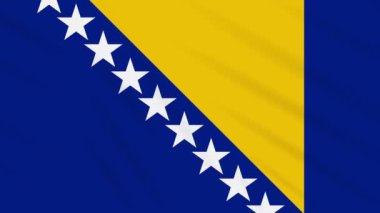 Bosna-Hersek bayrağı sallayarak kumaş, döngü