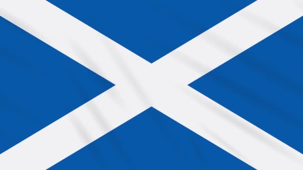 Bandera de Escocia ondeando fondo de tela, bucle — Vídeo de stock