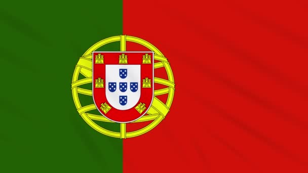 Прапор Португалії розмахуючи тканиною фону, петля — стокове відео