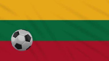 Litvanya bayrağı sallayarak ve futbol döner, döngü