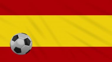 İspanya sivil bayrak sallayarak ve futbol döner, döngü