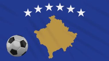 Kosova bayrağı sallanıyor ve futbol dönüyor, döngü