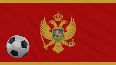 Karadağ bayrağı sallanıyor ve futbol dönüyor, döngü