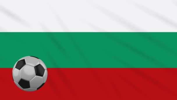 Bulgarije vlag zwaaiende en voetbal draait, lus — Stockvideo