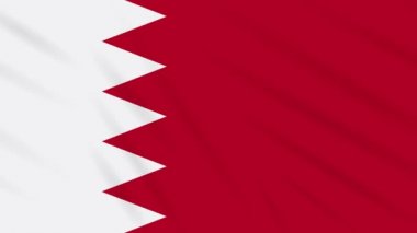 Bahreyn bayrağı sallayarak bez arka plan, döngü