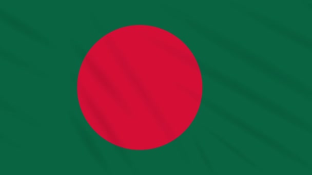 Bangladéšská vlajka mávající tkaninou, smyčka — Stock video