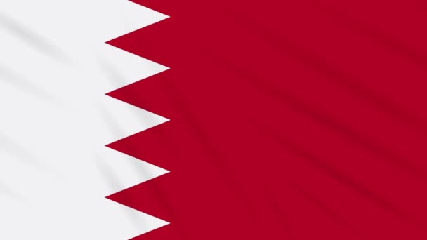 Bahreyn bayrağı sallayarak bez arka plan, döngü — Stok video