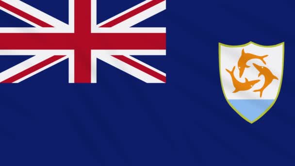 Anguilla flagga viftande trasa bakgrund, loop — Stockvideo