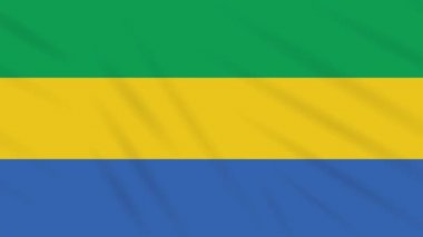 Gabon bayrağı sallayarak bez arka plan, döngü