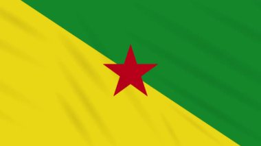 Fransız Guiana bayrağı sallayarak bez arka plan, döngü