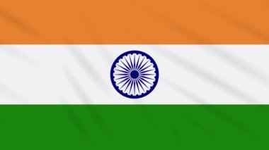 Hindistan bayrağı sallayarak bez arka plan, döngü