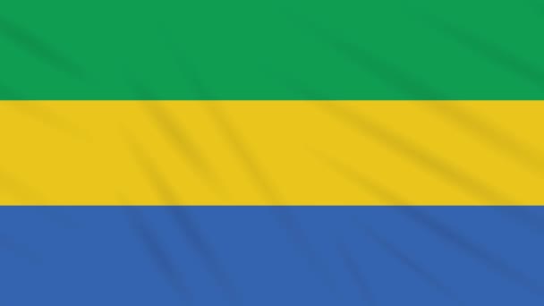 Gabon vlajka mávající tkaninou, smyčka — Stock video