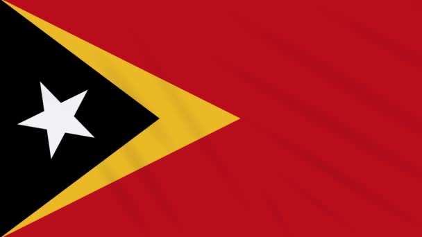 Timor-Leste - East Timor flag waving cloth, loop — Stock Video