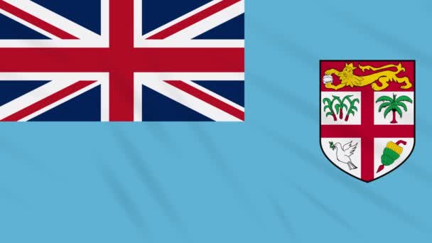 Bandera de Fiji ondeando fondo de tela, bucle — Vídeos de Stock