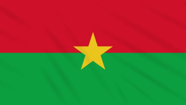 Vlajka Burkina Faso na tkanině pozadí, smyčka — Stock video