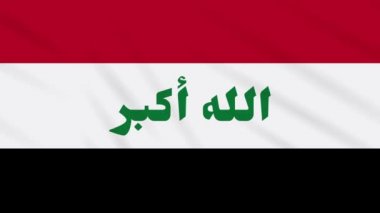 Irak bayrağı sallayarak bez arka plan, döngü