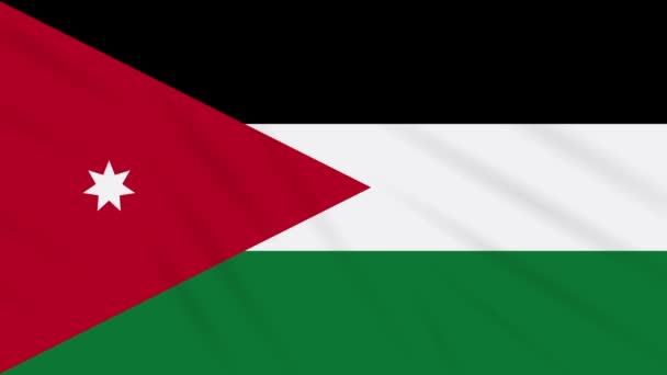 Drapeau Jordanie agitant fond tissu, boucle — Video