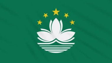 Macau bayrak sallayarak bez arka plan, döngü