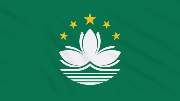 Bandera de Macao ondeando fondo de tela, bucle — Vídeos de Stock