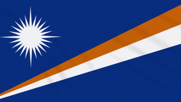 Bandera de las Islas Marshall ondeando lazo de fondo — Vídeos de Stock