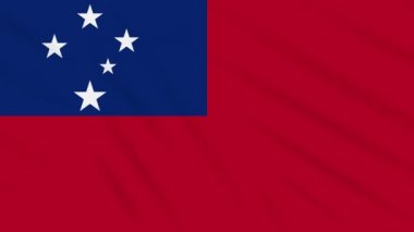 Samoa bayrağı sallayarak bez arka plan, döngü