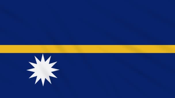 Bandera Nauru ondeando fondo de tela, bucle — Vídeos de Stock