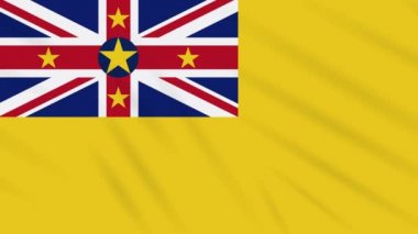 Niue bayrak sallayarak bez arka plan, döngü