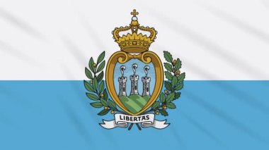 San Marino bayrak sallayarak bez arka plan, döngü