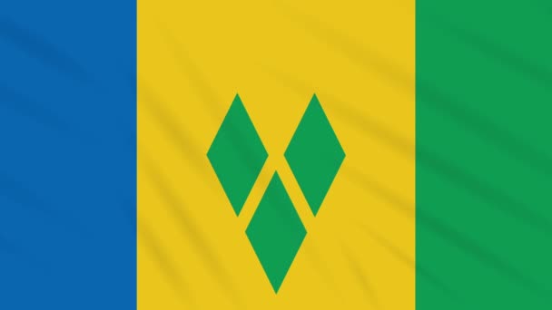 Saint Vincent e Grenadine sventolano bandiera, loop — Video Stock
