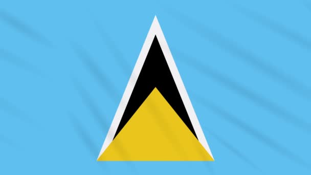Флаг Сент-Люсии размахивая тканевым фоном, петля — стоковое видео