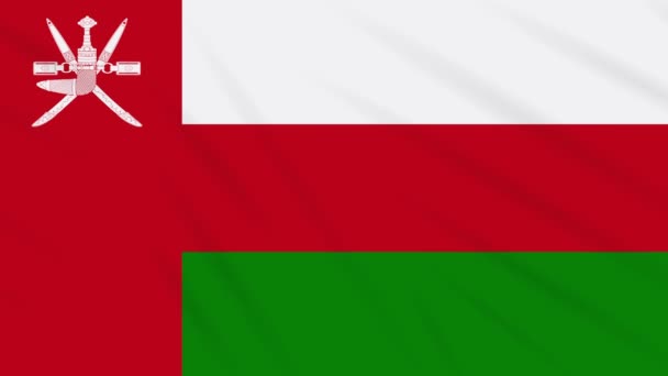 Oman flagga viftande trasa bakgrund, loop — Stockvideo