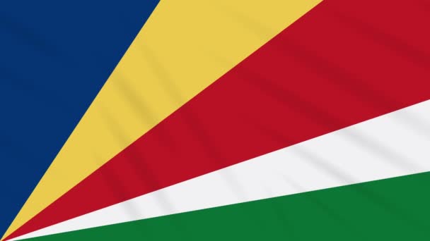 Bandera de Seychelles ondeando fondo de tela, lazo — Vídeos de Stock