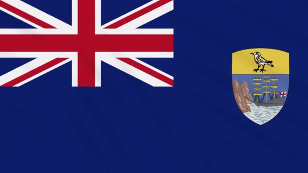 Saint Helena bayrak sallayarak bez arka plan, döngü — Stok video