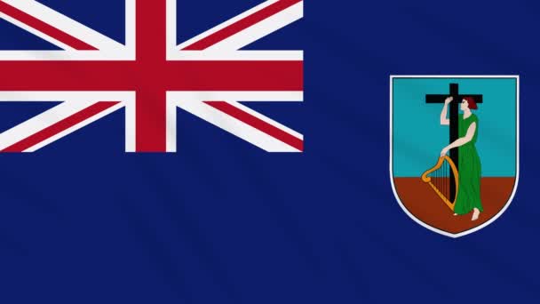 Montserrat vlag zwaaiende doek achtergrond, lus — Stockvideo