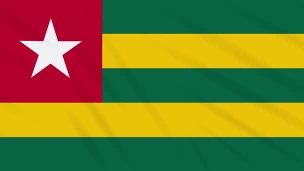 Togo vlag zwaaiende doek, achtergrond lus — Stockvideo