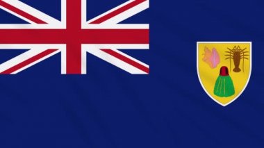 Turks ve Caicos bayrağı sallayarak bez arka plan döngü