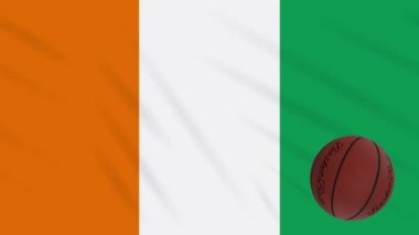 Fildişi Sahili bayrağı wavers - basketbol döner, döngü