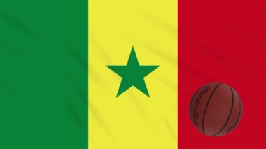 Senegal bayrağı wavers ve basketbol döner, döngü
