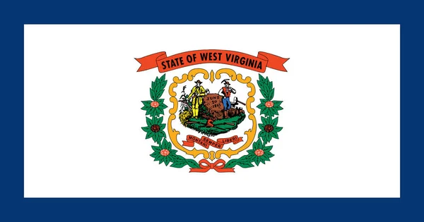 West Virginia State of America flag, vector de imagen — Archivo Imágenes Vectoriales