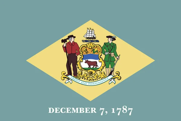 Estado de Delaware da América bandeira, imagem vetorial —  Vetores de Stock