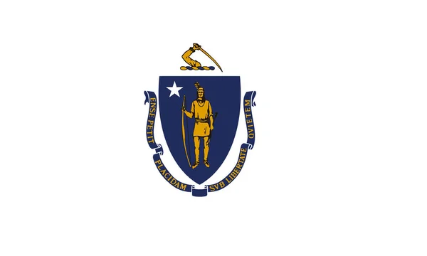 Bandeira do Estado dos EUA de Massachusetts, vetor —  Vetores de Stock