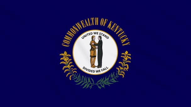 Kentucky vlag wappert in de wind, lus voor achtergrond — Stockvideo