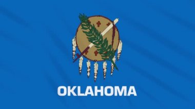 Oklahoma bayrağı rüzgarda çırpınıyor, arka plan için döngü