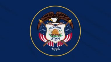 Utah bayrağı rüzgarda çırpınıyor, arka plan için döngü